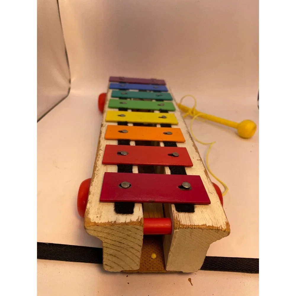 Fisher Price Pull A Tune Toy Xylophone Keys with Mallet Vintage 1964 FP 870 USA